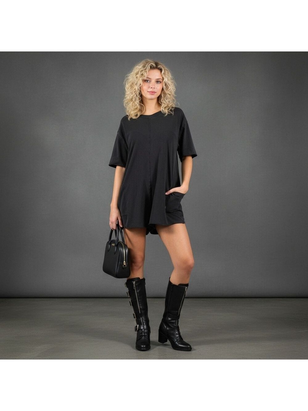 FP Movement Hot Shot Tee Romper Black Size Large